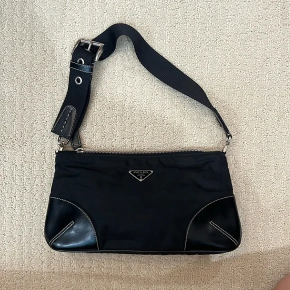 Prada | Bags | Vintage Prada Black Tessuto Nylonleather